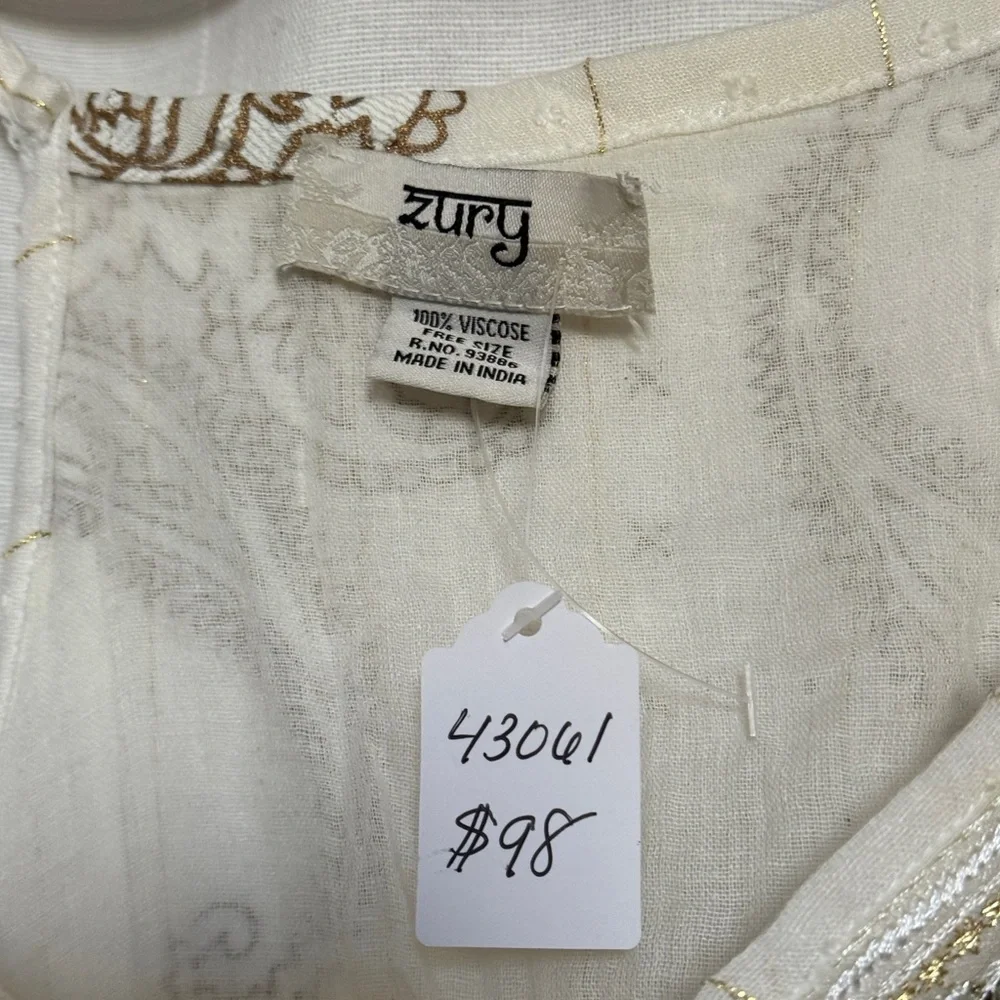 NWT Boho Cream and Gold Dress - Picture 3 of 7